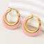 Lonceen Stainless Steel Earrings Pink Letter Hoop thumbnail 2