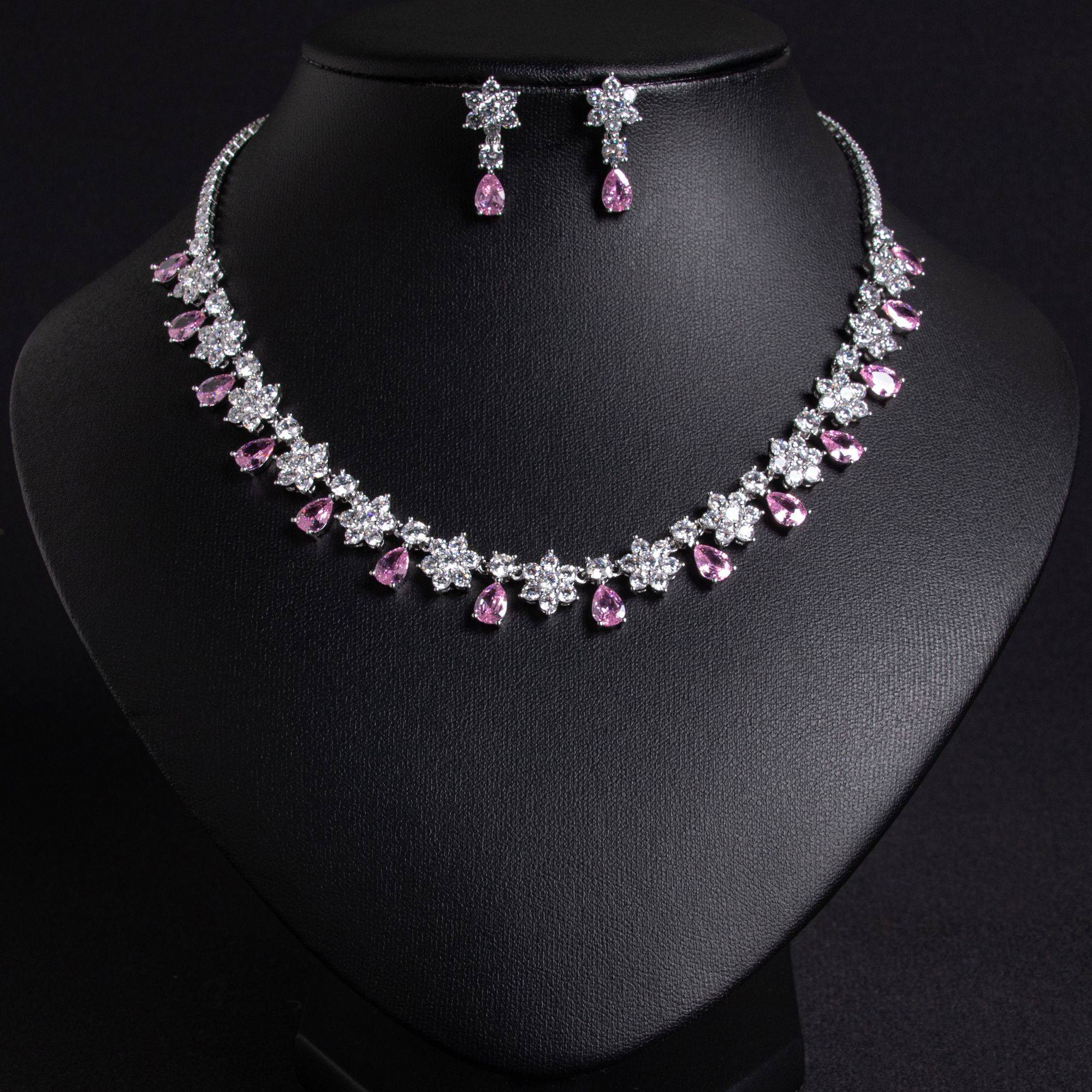 Wedding Jewelry Sets for Brides 18k Gold Plated Star Teardrop Zircon