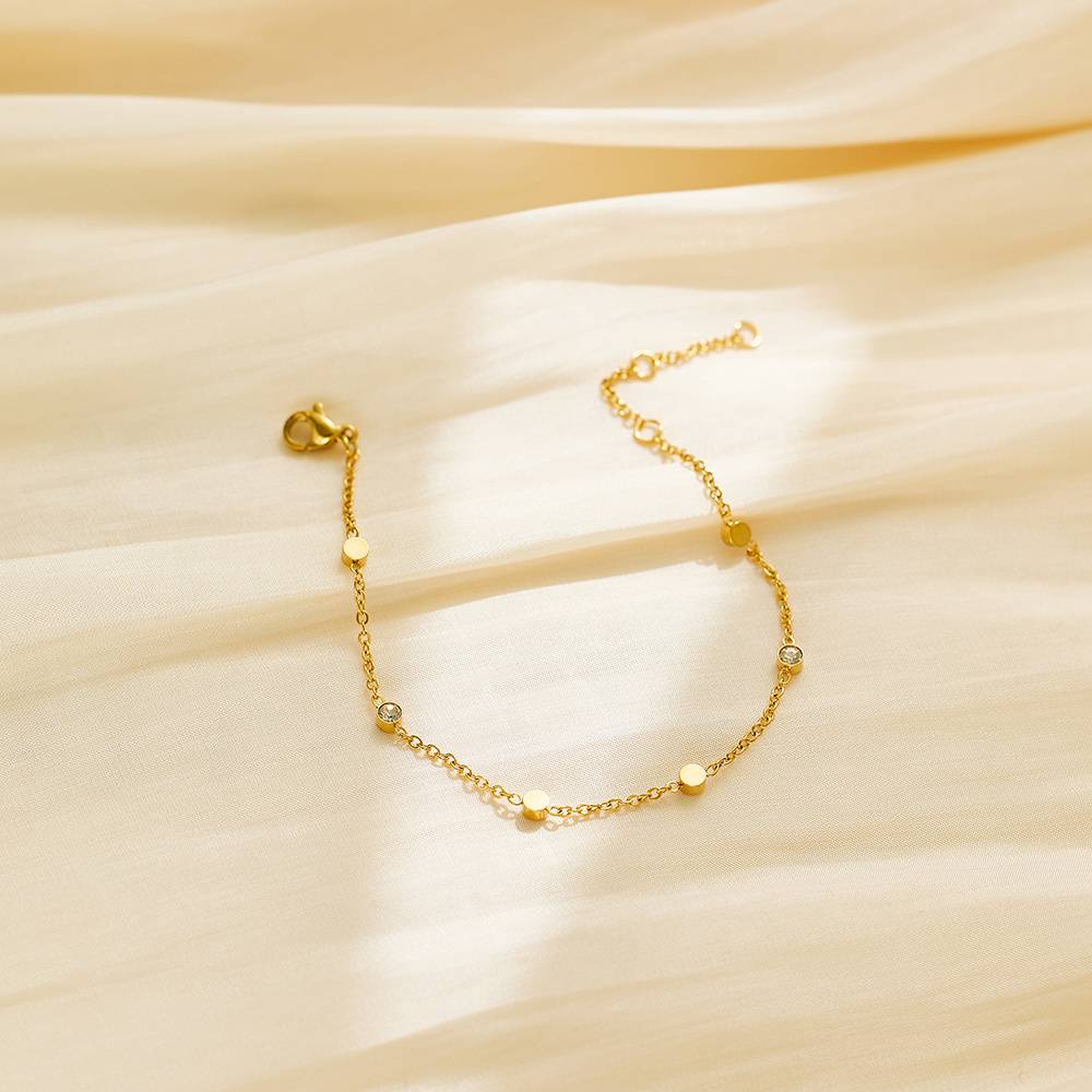 Zirconia Gold-Plated Diamond Jewelry Bracelet, Gemstone Customized Silica Charm Stainless Steel Fashion Women's Crystal Bracelet