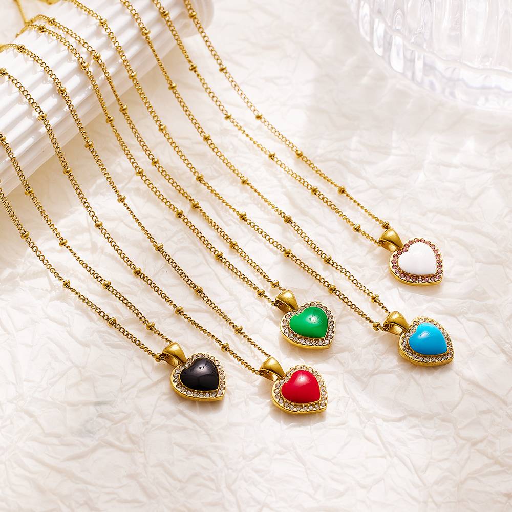 Fashion accessories, necklace, heart-shaped necklace, women's gift chain, party stainless steel necklace, popular