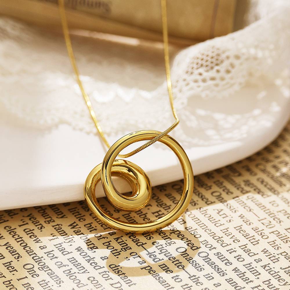 Waterproof Pendant 18k Gold-Plated Snake Chain Twist Loop Vortex Women's Stainless Steel Fashion Jewelry Necklace