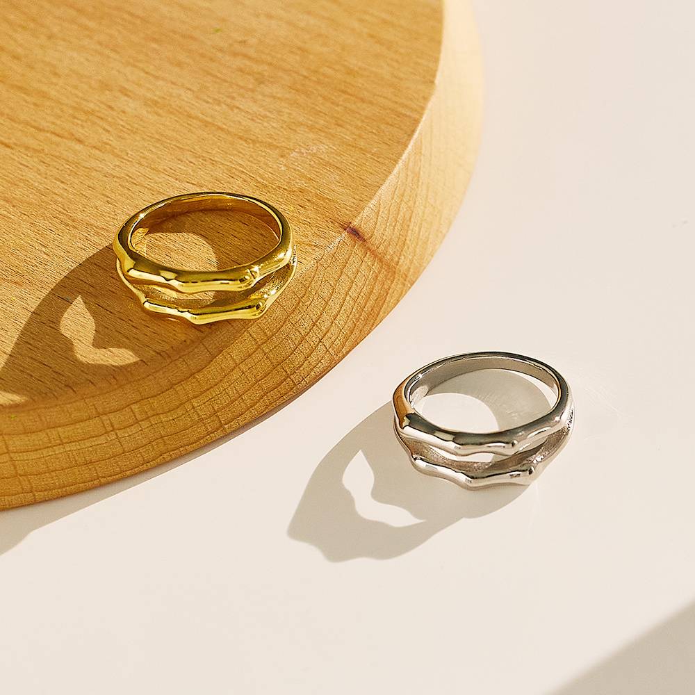 Stainless steel unisex bone joint design ring, fashionable jewelry ring