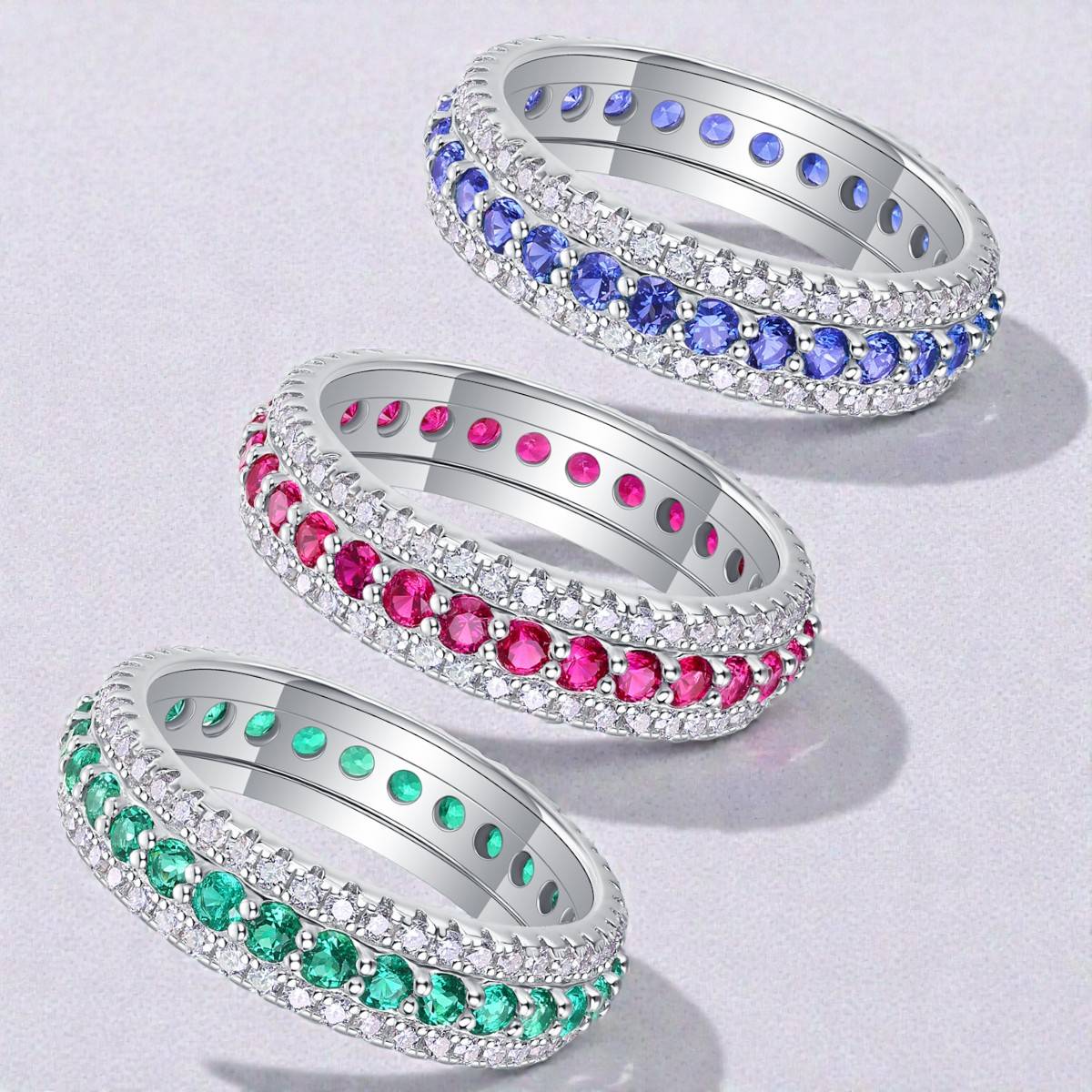 Moissanite Gemstone Ring in 925 Silver Lucky Heart Star