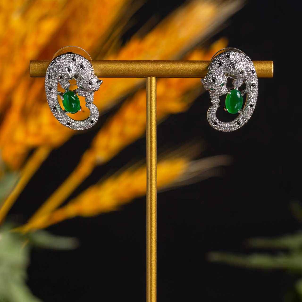 Multi Color Leopard Cubic Zirconia Hoop Earrings for Women