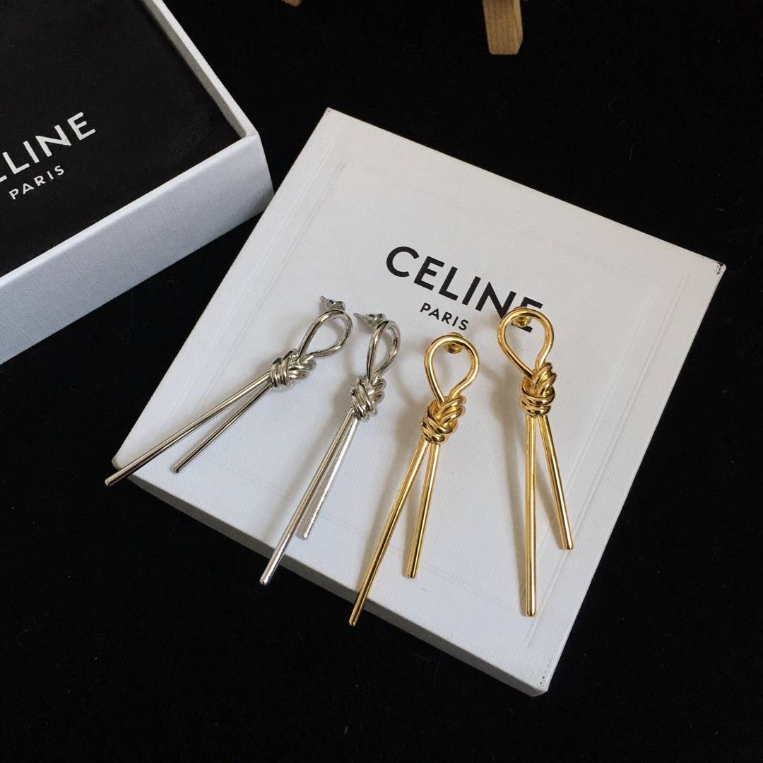 Lonceen Sleek Polished Long Bowtie Drop Earrings