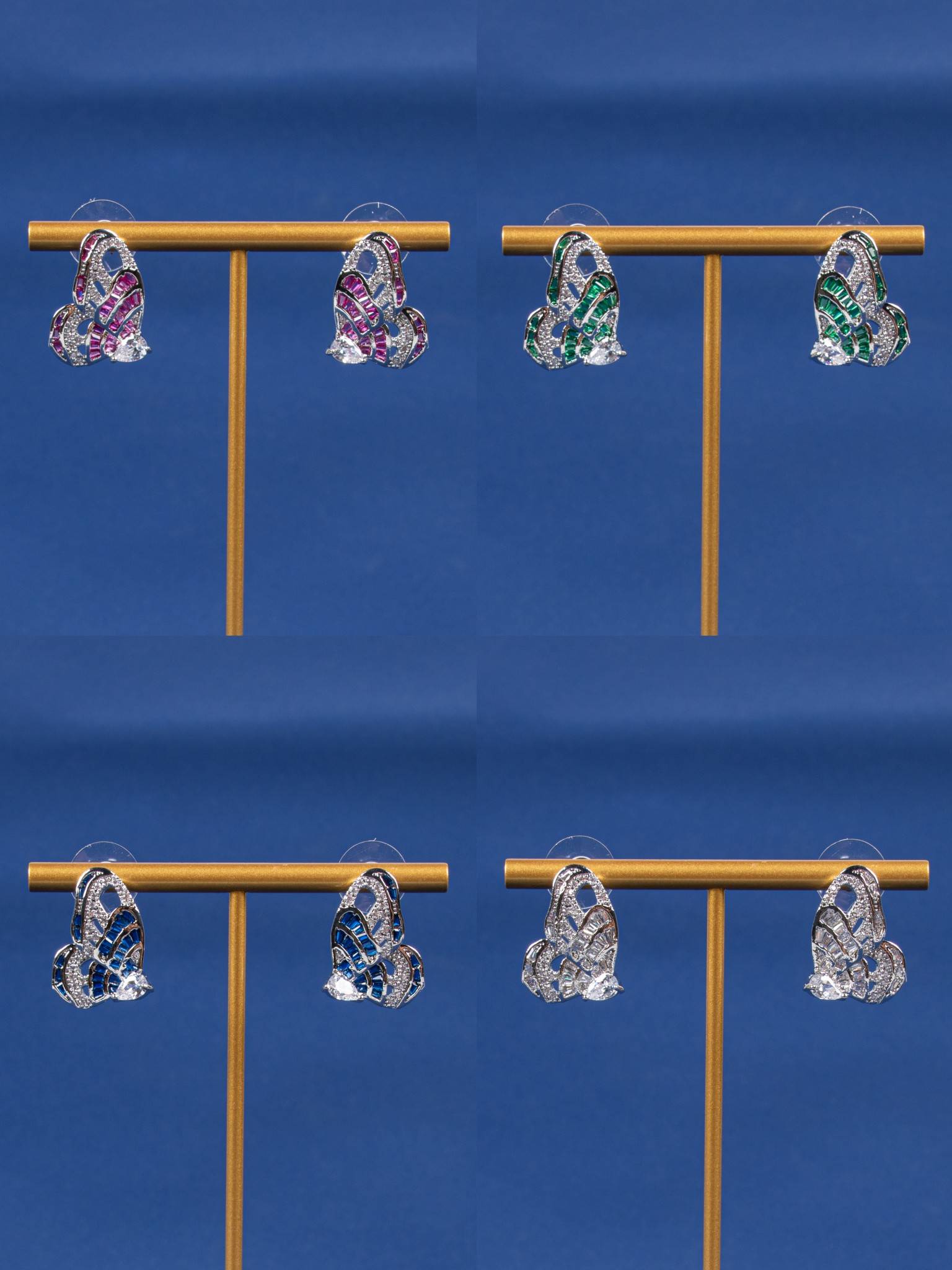 Earrings for Women 18k Gold Plated Copper Braided Zircon