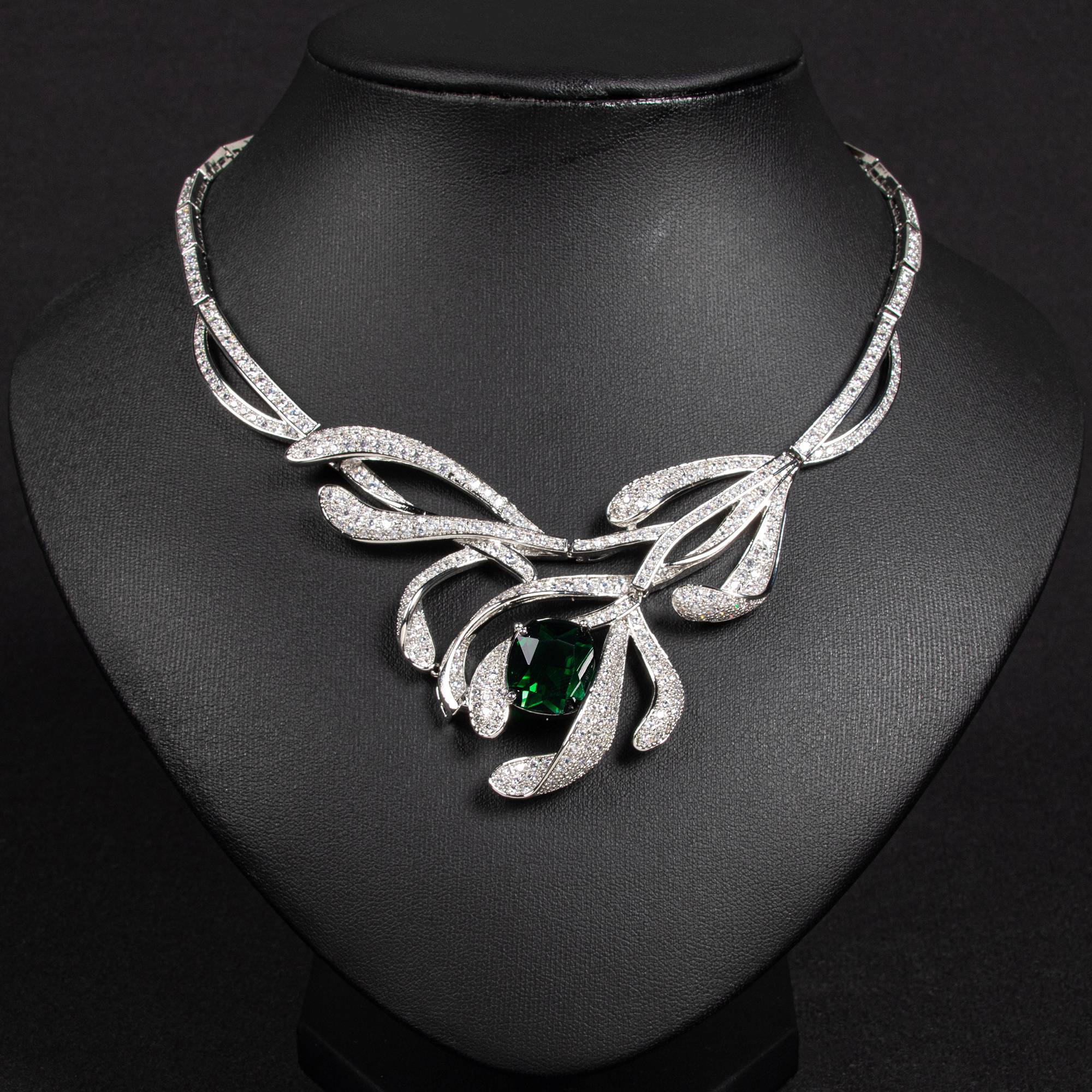 18k Gold Plated Copper Zircon Choker Necklace for Women Evening