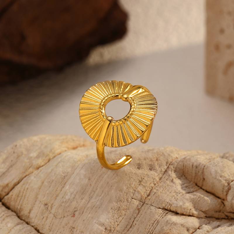 Modern Gold Stainless Steel Ring Adjustable by Lonceen