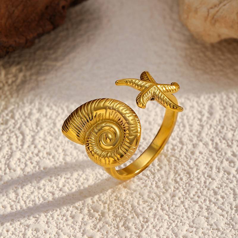 Starfish Statement Stainless Steel Ring for Women by Lonceen