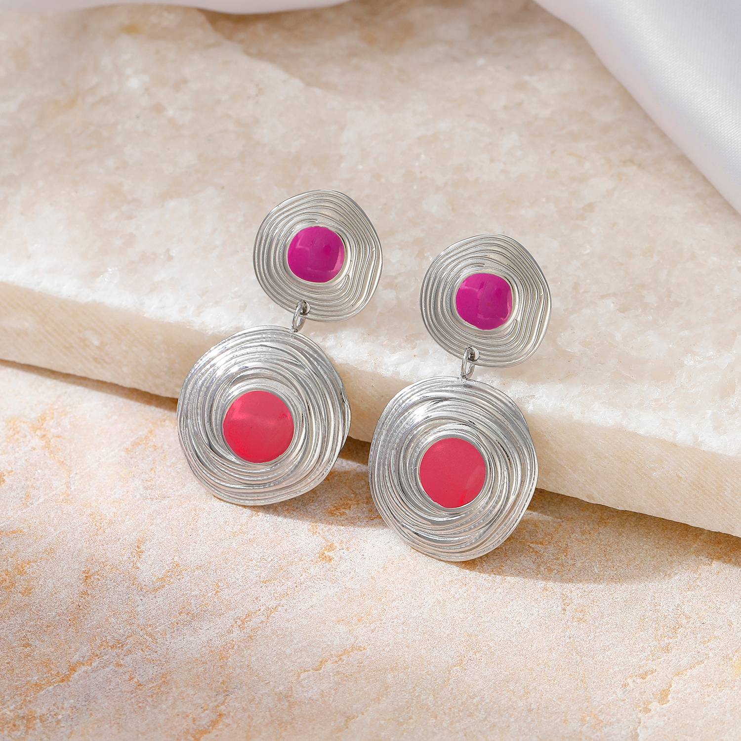 Lonceen Gold Plated Stainless Steel Drop Earrings – Fashion Jewelry