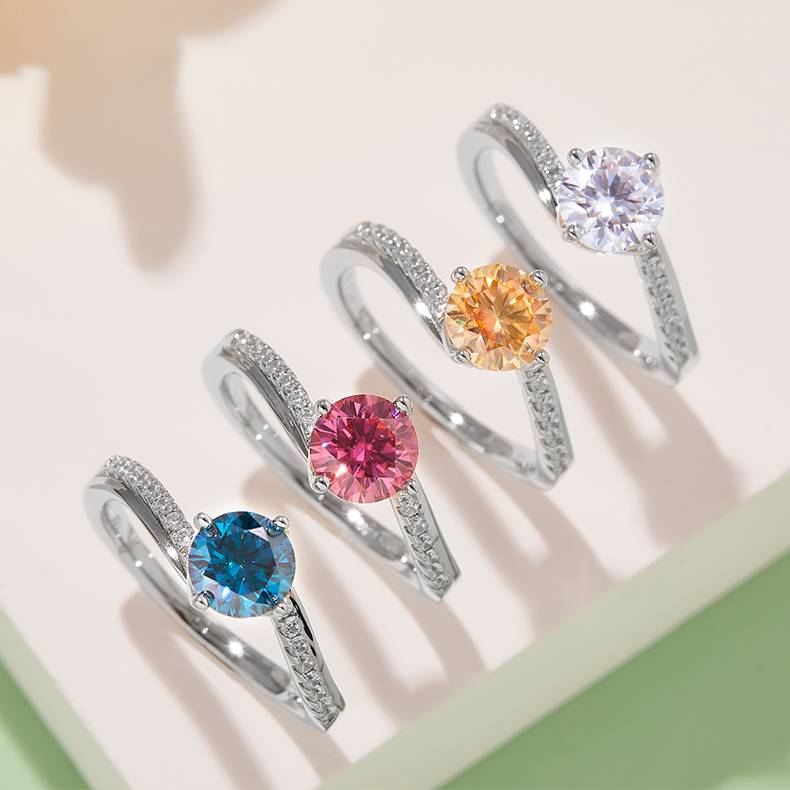 Lonceen Twist Embrace Micro-Pavé Lab Grown Diamond Ring 925 Sterling Silver Wholesale Wedding Ring