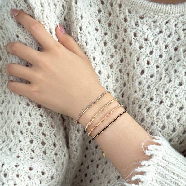 Elegant Silver Bracelet Italy 925 with Sterling Silver Charms and Gold Bead Design