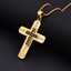 Small zircon religious Christian jewelry 18k gold diamond stainless steel cross necklace for men thumbnail 3