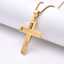 Men's Stainless Steel Chain Gold-Plated Cross Jesus Necklace, Religious Personalized Pendant Jewelry Necklace thumbnail 1