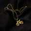 Hot-selling personalized 18k gold-plated pendant stainless steel bicycle necklace men's jewelry thumbnail 3