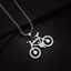 Hot-selling personalized 18k gold-plated pendant stainless steel bicycle necklace men's jewelry thumbnail 2