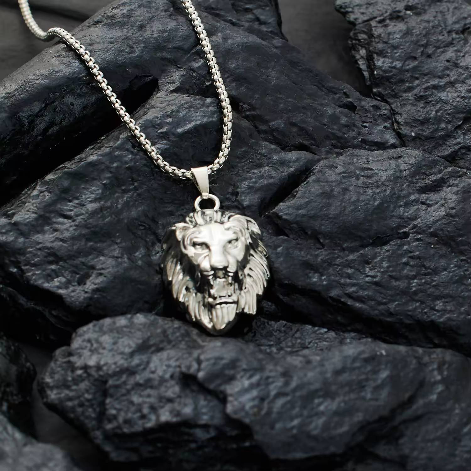 18k Gold-Plated Charismatic Lion Custom Pendant Stainless Steel Fashion Jewelry Men's Necklace