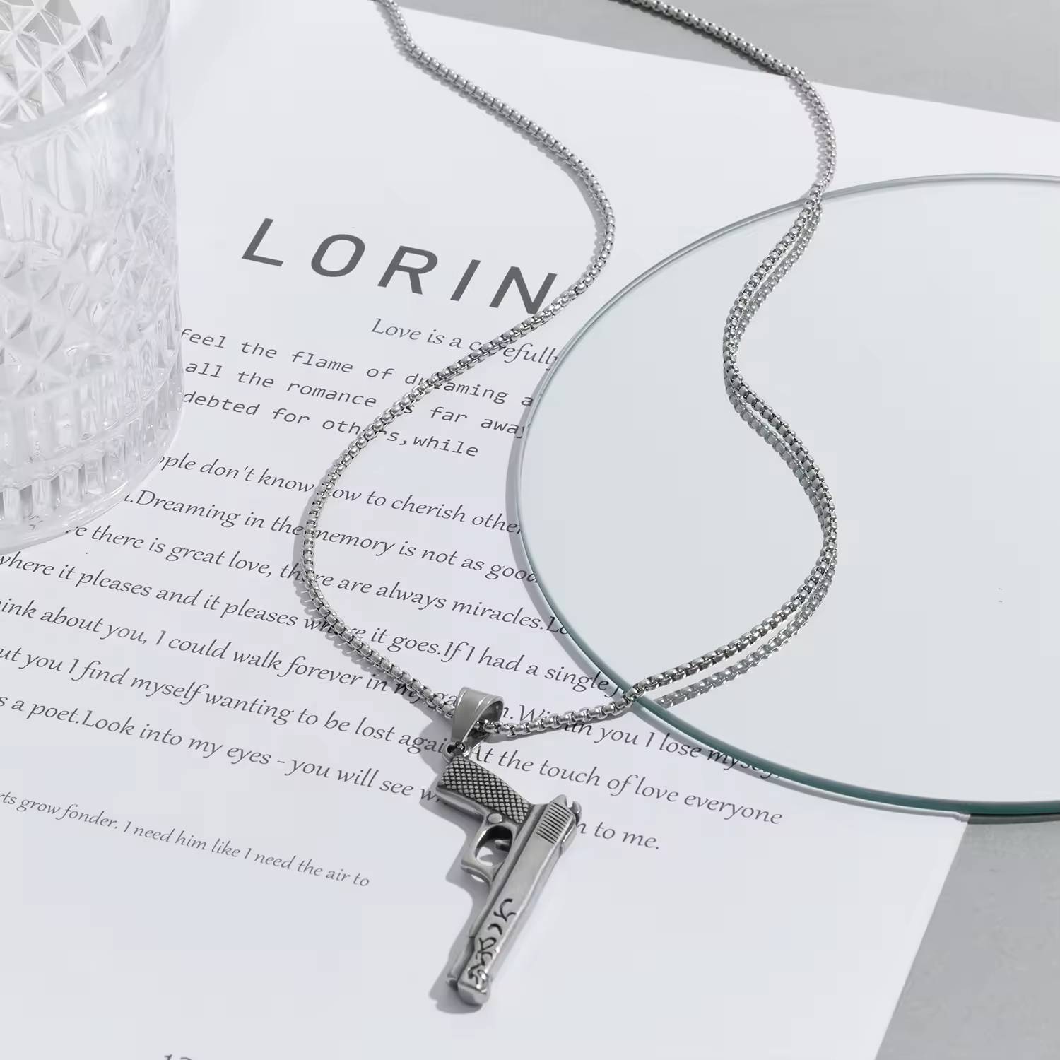 Stainless steel custom hip-hop Western designer gold-plated stainless steel fashion jewelry men's necklace