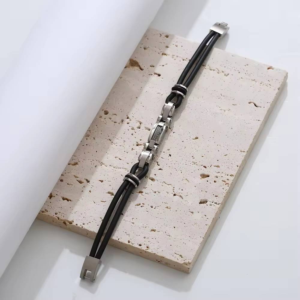 Wholesale Hip-hop Cuban Chains, Engraved Stainless Steel Fashion Accessories, Men's Bracelets